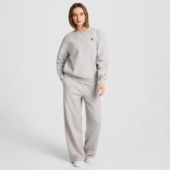 Champion Women's Fleece Crewneck Sweatshirt - Heather Gray M - Picture 2 of 6